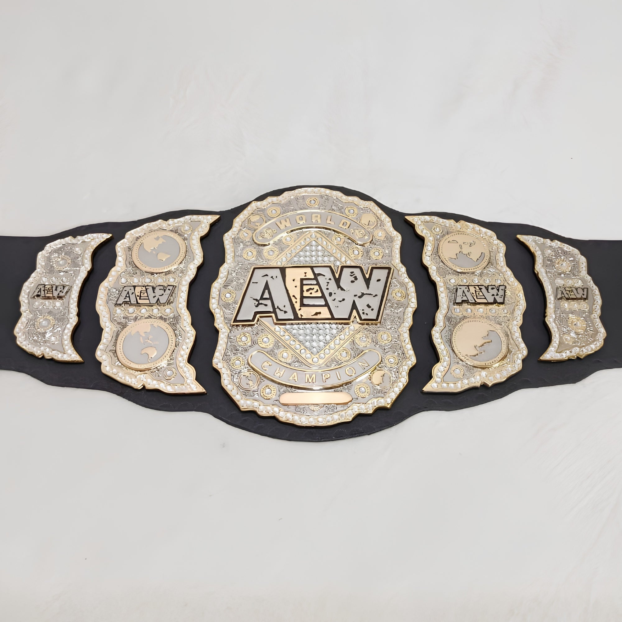 AEW World Championship Replica Belt – 6mm Brass Plates | Adult Size