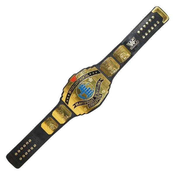 WWF Intercontinental Championship Replica Title Belt – 6mm Brass Plates | Adult Size