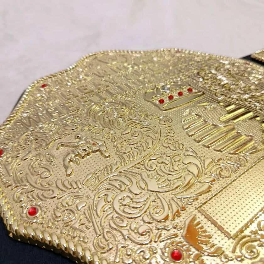 Big Gold Wrestling Championship Belt Replica – 6mm Brass Plates | Adult Size
