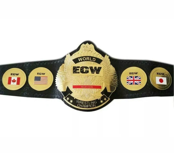 ECW Television Champion Championship Replica Title Belt – 6mm Brass Plates | Adult Size