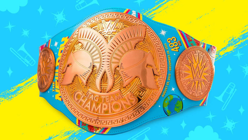 New Day Tag Team Championship Wrestling Title Belt Replica – 6mm Brass Plates | Adult Size