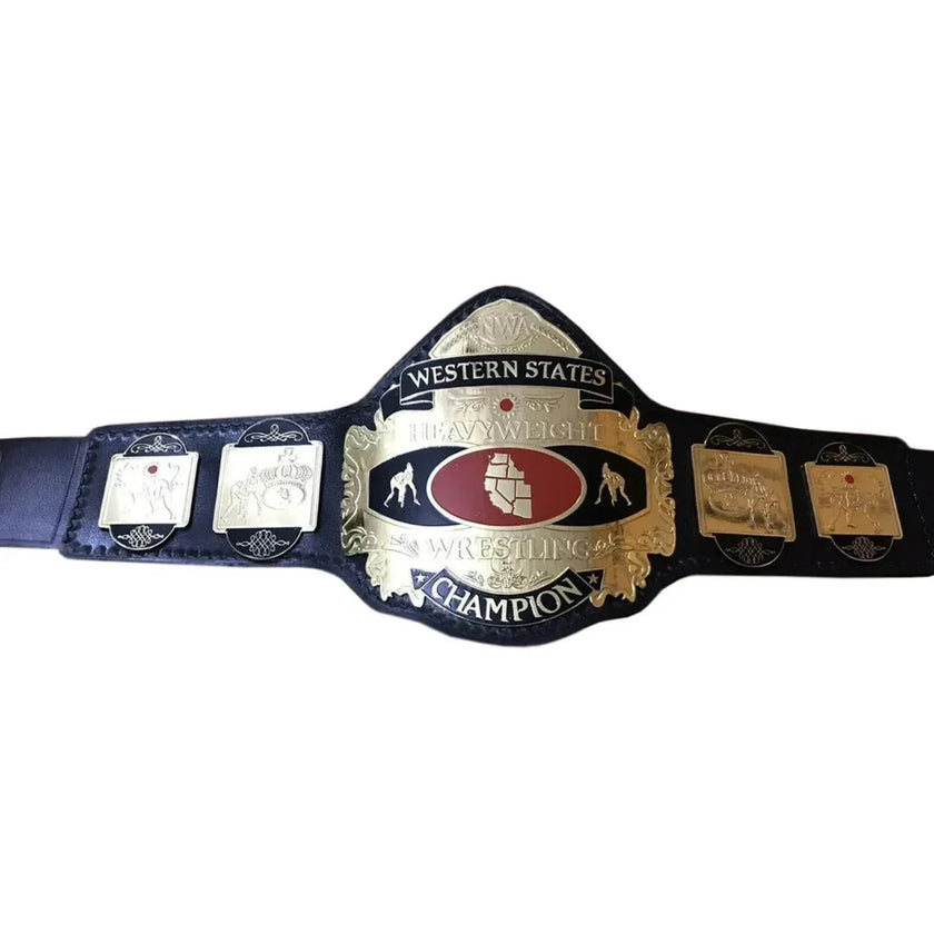NWA Western States Wrestling Championship Title Belt Replica – 6mm Brass Plates | Adult Size