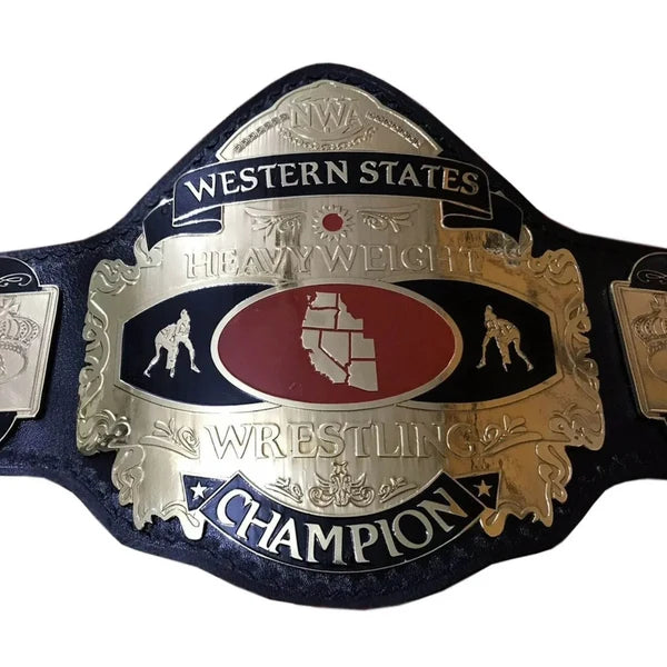 NWA Western States Wrestling Championship Title Belt Replica – 6mm Brass Plates | Adult Size
