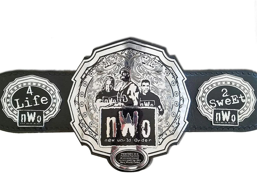 NWO New World Order Championship Replica Title Belt – 6mm Brass Plates | Adult Size