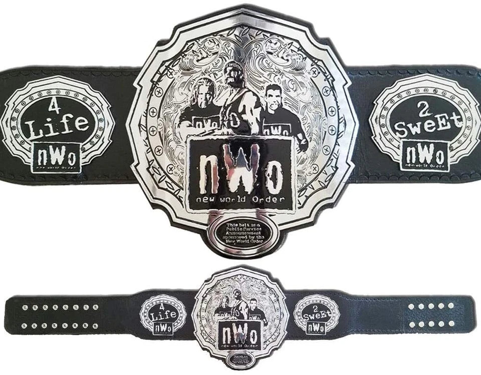 NWO New World Order Championship Replica Title Belt – 6mm Brass Plates | Adult Size