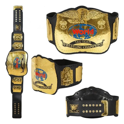 WWF World Tag Team Championship Belt Replica - 6mm Brass Plates | Adult Size