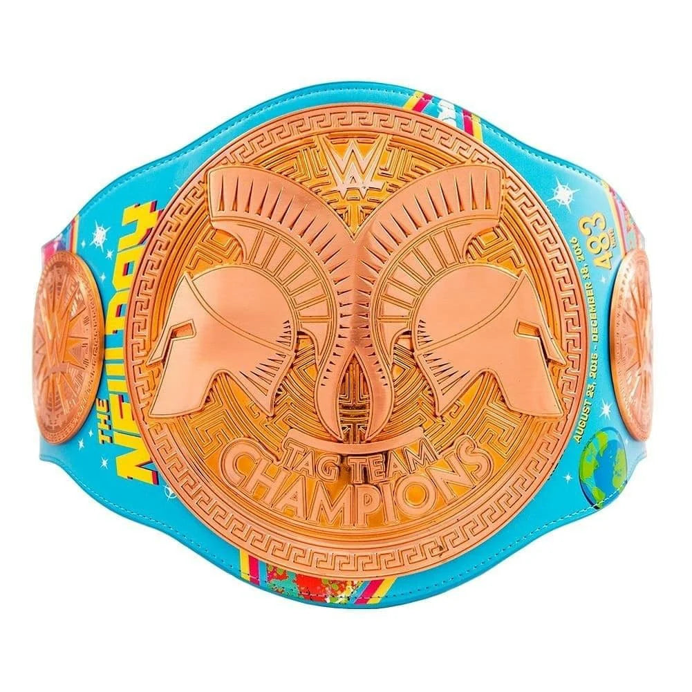 New Day Tag Team Championship Wrestling Title Belt Replica – 6mm Brass Plates | Adult Size
