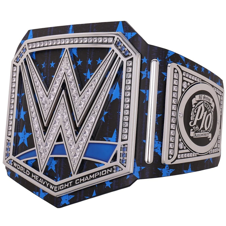 AJ Styles Signature Series Championship Replica Title Belt – 6mm Brass Plates | Adult Size