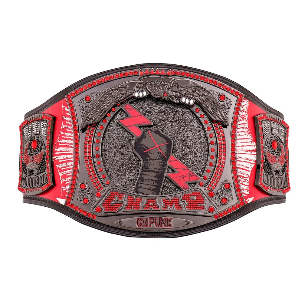 CM Punk Chicago Blackhawks Signature Series Spinner Championship Replica Title Belt