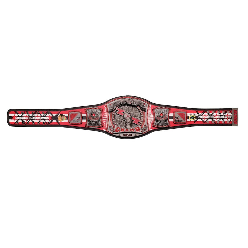 CM Punk Chicago Blackhawks Signature Series Spinner Championship Replica Title Belt