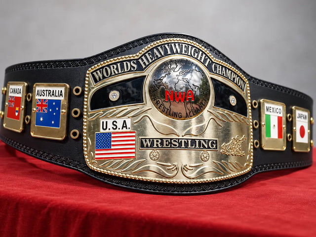 NWA Domed Globe Belt World Heavyweight Championship Belt Replica – 6mm Brass Plates | Adult Size