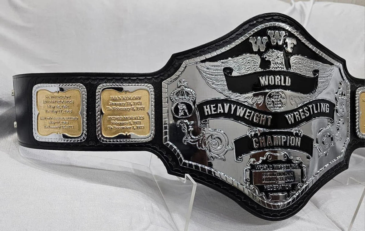 WWF Hulk Hogan Wrestling Heavyweight Championship Title Belt Replica – 6mm Brass Plates | Adult Size