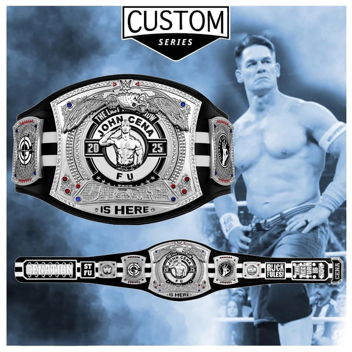 Custom John Cena Custom Spinner Belt Replica – Collector's 6mm Brass Plates | Adult Size