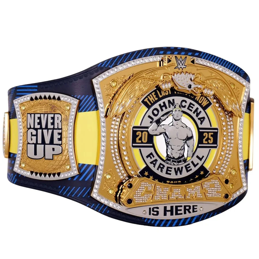John Cena Farewell Tour 2025 Glasgow Spinner Championship Replica Title Belt – 6mm Brass Plates | Adult Size