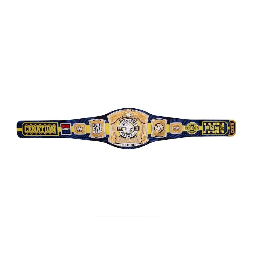 John Cena Farewell Tour 2025 Glasgow Spinner Championship Replica Title Belt – 6mm Brass Plates | Adult Size