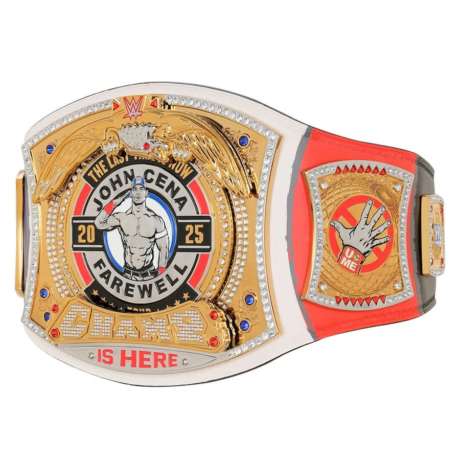 WWE John Cena Farewell Tour 2025 Paris Spinner Championship Replica Title Belt 6mm Brass Plates | Adult Size