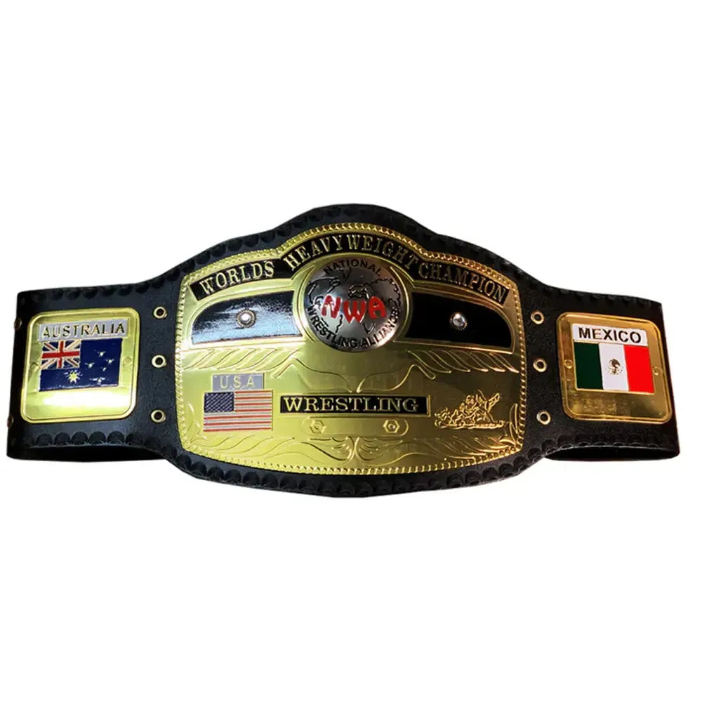 NWA Domed Globe Belt World Heavyweight Championship Belt Replica – 6mm Brass Plates | Adult Size