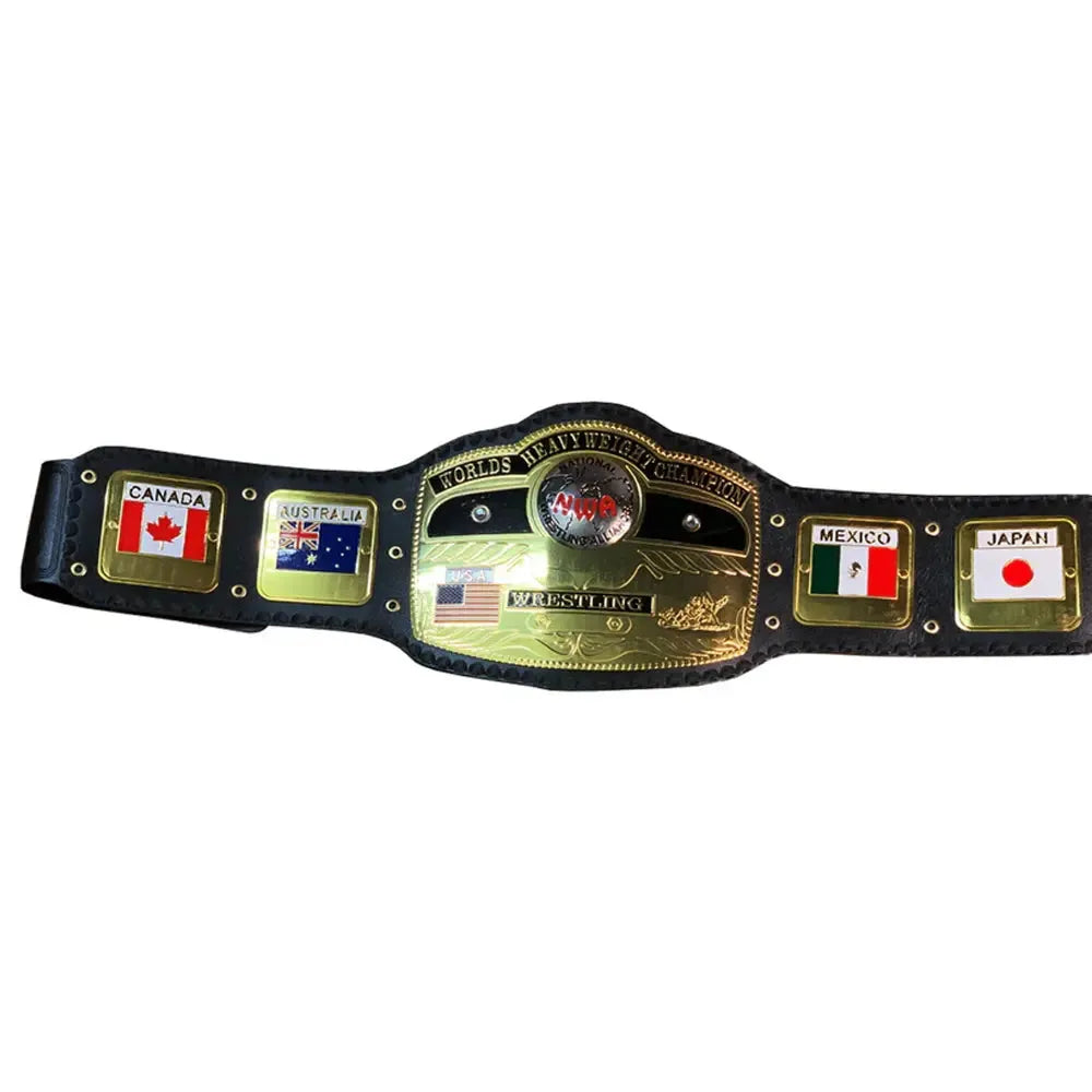 NWA Domed Globe Belt World Heavyweight Championship Belt Replica – 6mm Brass Plates | Adult Size