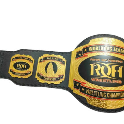 ROH World Tag Team Title Championship Belts Replica – 6mm Brass Plates | Adult Size