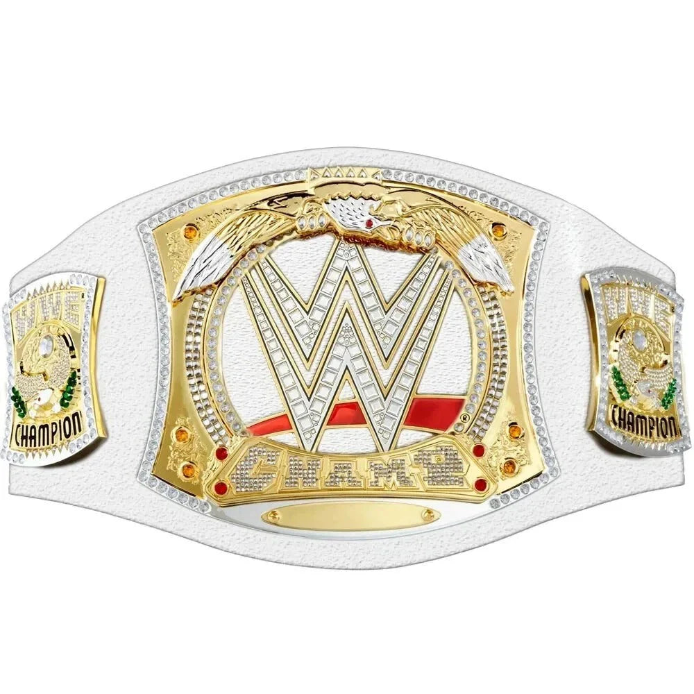 John Cena White Spinner Championship Replica Title Belt – 6mm Brass Plates | Adult Size
