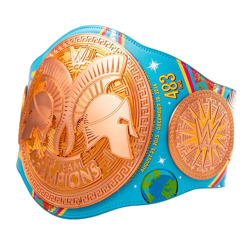 New Day Tag Team Championship Wrestling Title Belt Replica – 6mm Brass Plates | Adult Size
