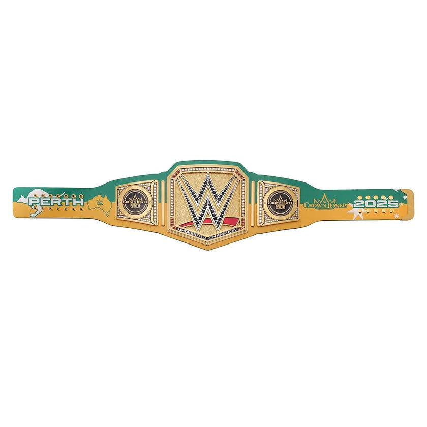 WWE Crown Jewel 2025 Perth Title Belt Replica – 6mm Brass Plates | Adult Size