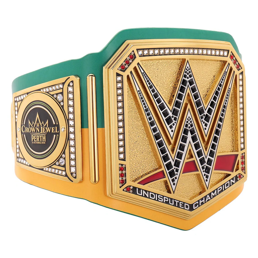 WWE Crown Jewel 2025 Perth Title Belt Replica – 6mm Brass Plates | Adult Size