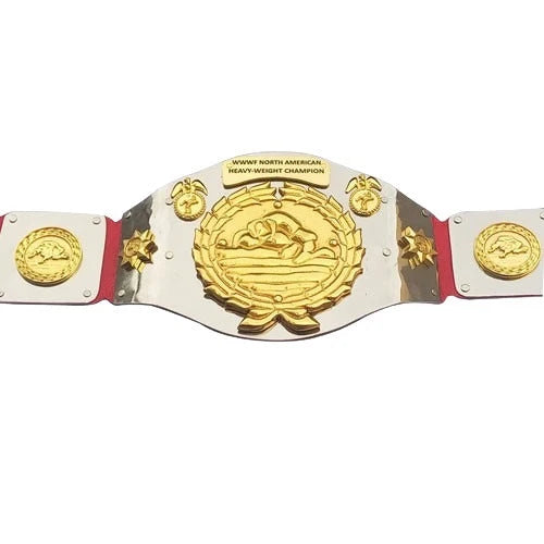 WWWF North American title Heavyweight Wrestling Champion Belt Replica – 6mm Brass Plates | Adult Size
